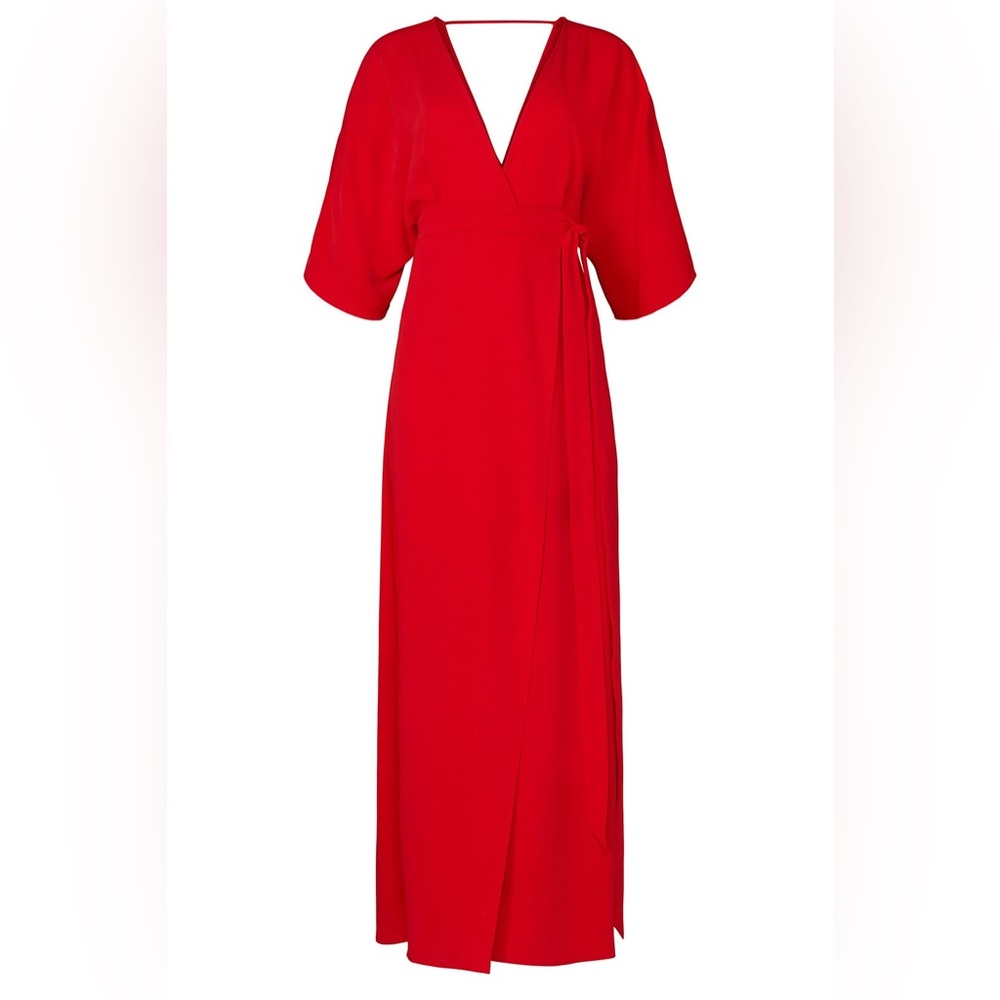 Leith high low tie front wrap dress